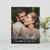 Budget Liebe und danke Hochzeit Foto Vielen Dank (Stehend Vorderseite)