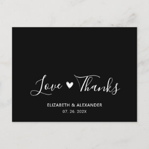 Budget Liebe und vielen Dank an Script Wedding Vie Postkarte