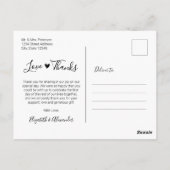 Budget Liebe und vielen Dank an Script Wedding Vie Postkarte (Rückseite)