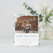 Budget Light Blue Floral Foto Hochzeitstag Rett (Stehend Vorderseite)