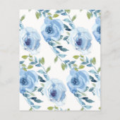 Budget Light Blue Floral Foto Hochzeitstag Rett (Rückseite)