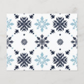 Budget Light Blue Snowflake Foto Weihnachtskarte (Rückseite)