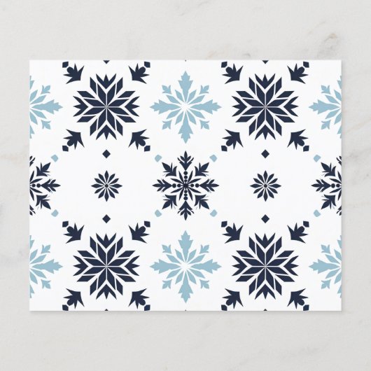 Budget Light Blue Snowflake Foto Weihnachtskarte (Rückseite)