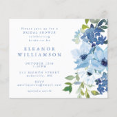 Budget Light Blue Watercolor Floral Brautparty (Vorderseite)