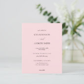Budget Light Pink Calligraphy Wedding (Stehend Vorderseite)