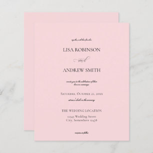 Budget Light Pink Calligraphy Wedding