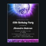 Budget Lila 60. Geburtstagsparty 70's Disco Ball Flyer<br><div class="desc">Machen Sie sich bereit zu Groove und feiern Sie stilvoll mit unserer Lila 60. Geburtstagsparty Einladung! Diese Einladung ist die perfekte Wahl für eine moderne und lebendige 60. Geburtstagsfeier, vor allem wenn Sie ein Disco-Party zum Thema Ball planen, um die Magie des "70er" zu erleben. Das auffallende rosa und lila...</div>