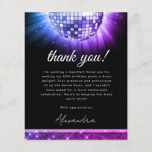 Budget Lila 60. Geburtstagsparty Disco Ball Card Flyer