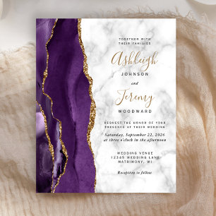 Budget Lila Achat Onyx Marmor Hochzeitseinladung