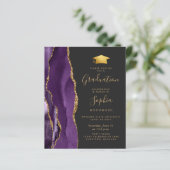 Budget Lila Agate Foto 2024 Abschluss Einladung (Stehend Vorderseite)