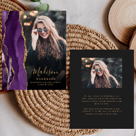 Budget Lila Agate Foto Dark Grad Ankündigung