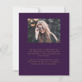 Budget Lila Agate Foto Plum Grad Ankündigung (Rückseite)