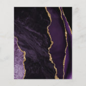 Budget Lila Agate Gold Glam Wedding Einladung (Rückseite)
