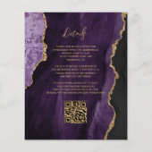 Budget Lila Agate Script QR Code Wedite Einladung (Rückseite)