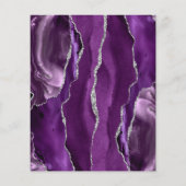 Budget Lila Agate Silver Plum Einladung Hochzeit (Rückseite)