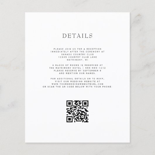 Budget Lila Agate Silver QR Code Wedite Einladung (Rückseite)