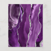 Budget Lila Agate Silver Script Wedding Menu (Rückseite)