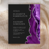 Budget Lila Agate Silver Wedding Einladung