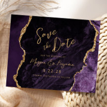 Budget Lila Agate Wedding Save the Date