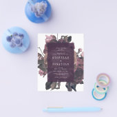 Budget Lila antike Rose Vintage Hochzeit Flyer (Einzeln)