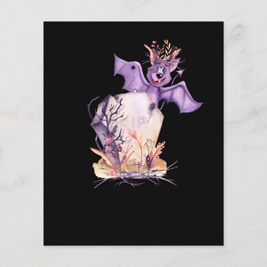 Budget Lila Bat Evil Beängstigend Halloween Flyer (Rückseite)