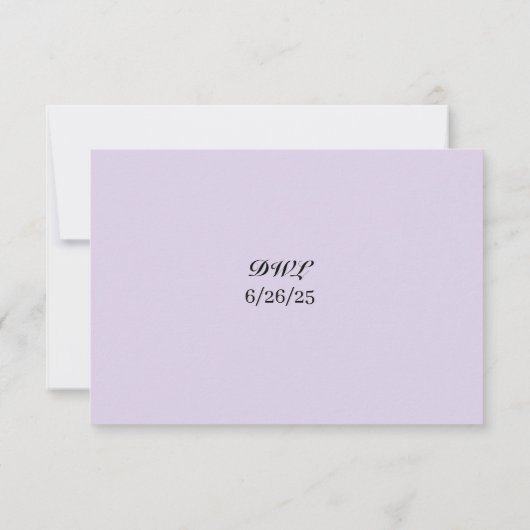 Budget Lila/Blue Hydrangea QR Code RSVP Card (Rückseite)