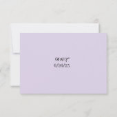 Budget Lila/Blue Hydrangea QR Code RSVP Card Karte (Rückseite)