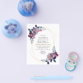 Budget Lila Blumendusche Einladung Flyer (Einzeln)