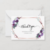 Budget Lila Blumenhochzeit Foto Vielen Dank Mitteilungskarte (Vorderseite)