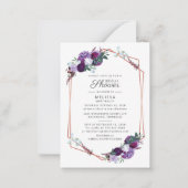 Budget Lila Blumenschrift Modernes Brautparty Mitteilungskarte (Vorderseite)
