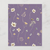 Budget Lila Boho Wildblume Brautparty Flyer (Hinten)