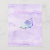 Budget Lila Butterfly Baby Dusche Einladung (Rückseite)