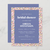 Budget Lila Dot Pattern Brautparty Einladung (Vorne/Hinten)