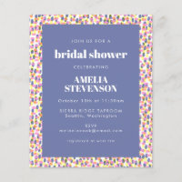 Budget Lila Dot Pattern Brautparty Einladung