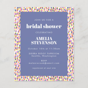 Budget Lila Dot Pattern Brautparty Einladung