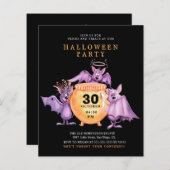 Budget Lila Fledermäuse Beängstigend Pot Halloween (Vorne/Hinten)