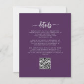Budget Lila Flieder Silber Blumen Hochzeit QR-Code (Rückseite)
