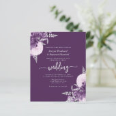 Budget Lila Flieder Silber Blumen Hochzeit QR-Code (Stehend Vorderseite)