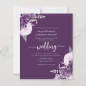 Budget Lila Flieder Silber Blumen Hochzeit QR-Code (Vorderseite)