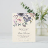 Budget Lila florales Brautparty Einladung (Stehend Vorderseite)