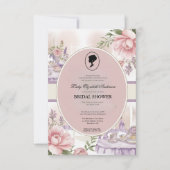 Budget Lila Florals Bridgerton Brautparty Einladung (Vorderseite)