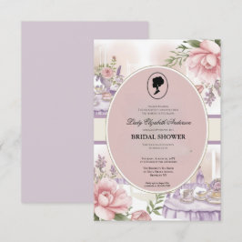 Budget Lila Florals Bridgerton Brautparty Einladung