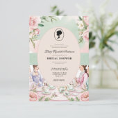 Budget Lila Florals Bridgerton Brautparty Einladung (Stehend Vorderseite)