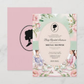 Budget Lila Florals Bridgerton Brautparty Einladung (Vorne/Hinten)