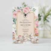 Budget Lila Florals Bridgerton Brautparty Einladung (Stehend Vorderseite)