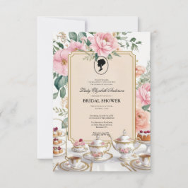 Budget Lila Florals Bridgerton Brautparty Einladung