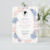 Budget Lila Florals Bridgerton Brautparty Einladung (Stehend Vorderseite)