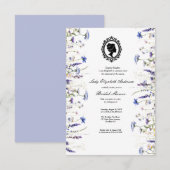 Budget Lila Florals Bridgerton Brautparty Einladung (Vorne/Hinten)