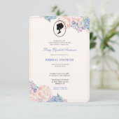 Budget Lila Florals Bridgerton Brautparty Einladung (Stehend Vorderseite)