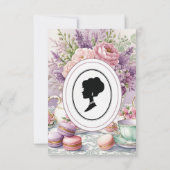 Budget Lila Florals Bridgerton Brautparty Einladung (Rückseite)